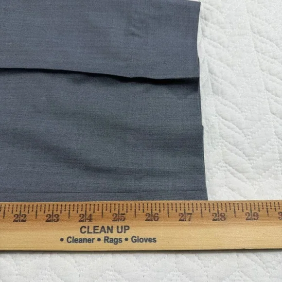 Canali Super 140s Wool Dress Pants Men 38x28 Gray Flat Front Super Fine Tailored